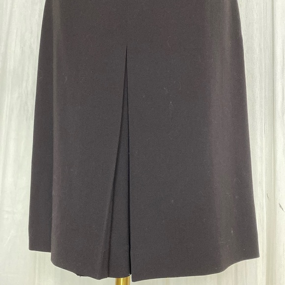 Vintage Jaeger skirt 100% wool dark brown, A-line! 1 pleat front & back! Size 8 - Picture 4 of 16